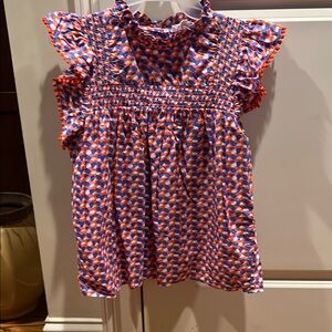 THML Red and Blue Patterned Blouse